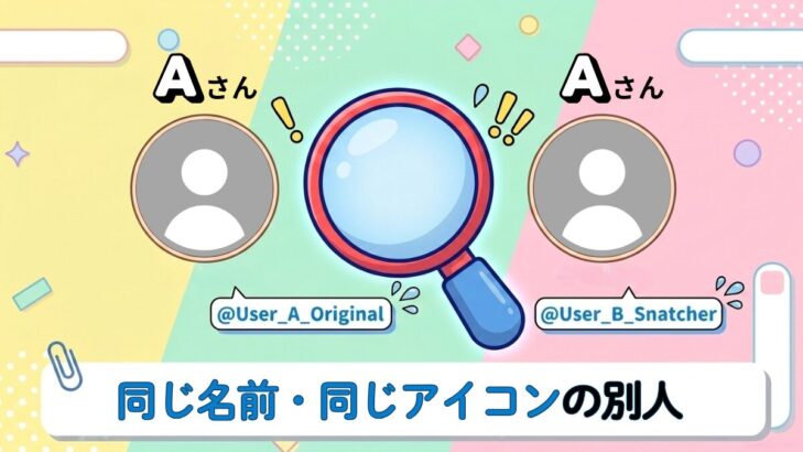 同じ名前のAさんが2人。メルカリで同じユーザー名の別人が出品ページに登場した状況