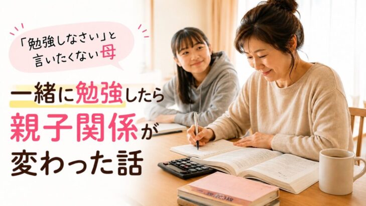「勉強しなさい」と言いたくない母が、娘の見守る中で簿記3級を勉強する様子